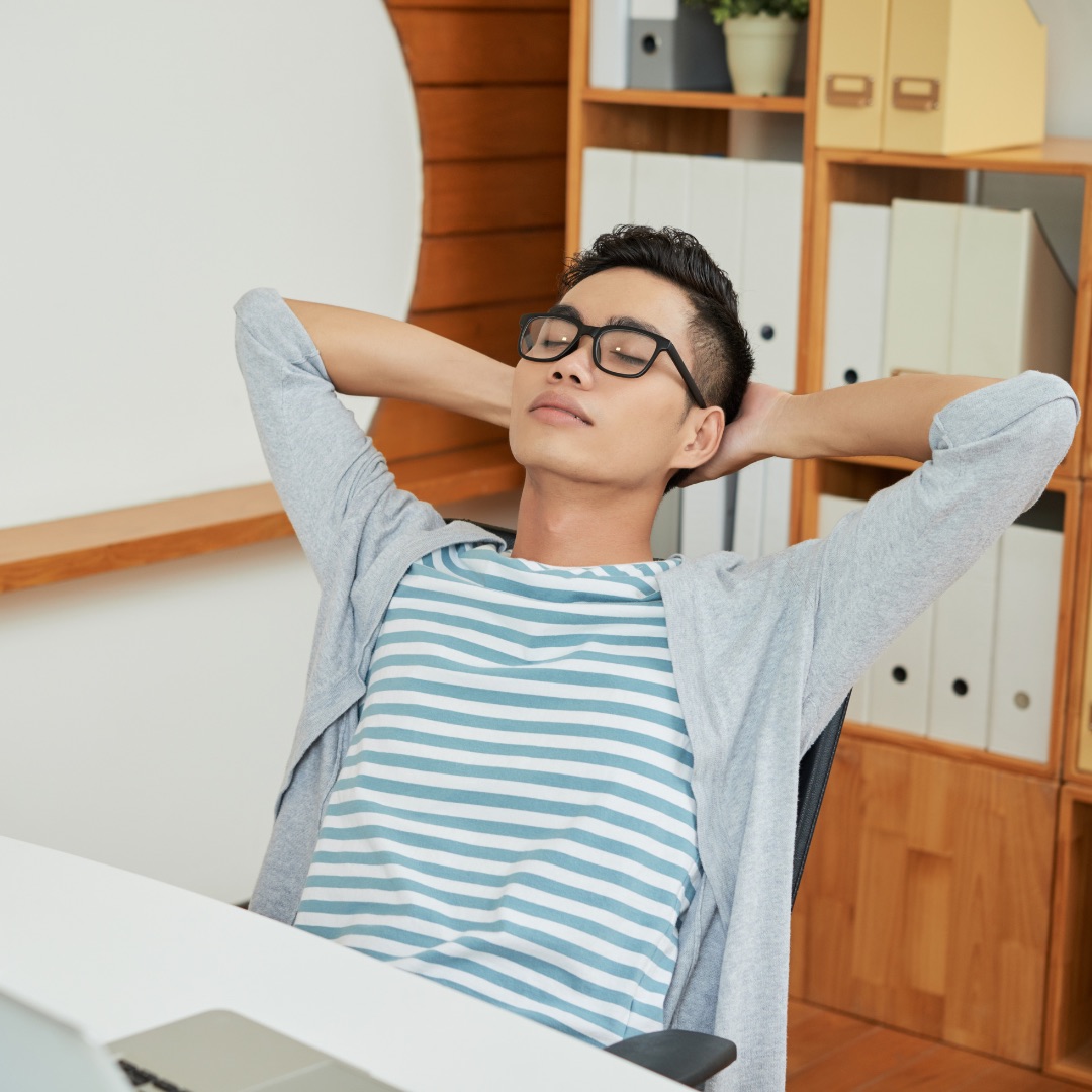 Relaxed business owner